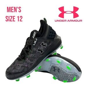 Under Armour UA Harper 8 Elite TPU Green Black Baseball Cleats Mens Size‎ 12 NEW